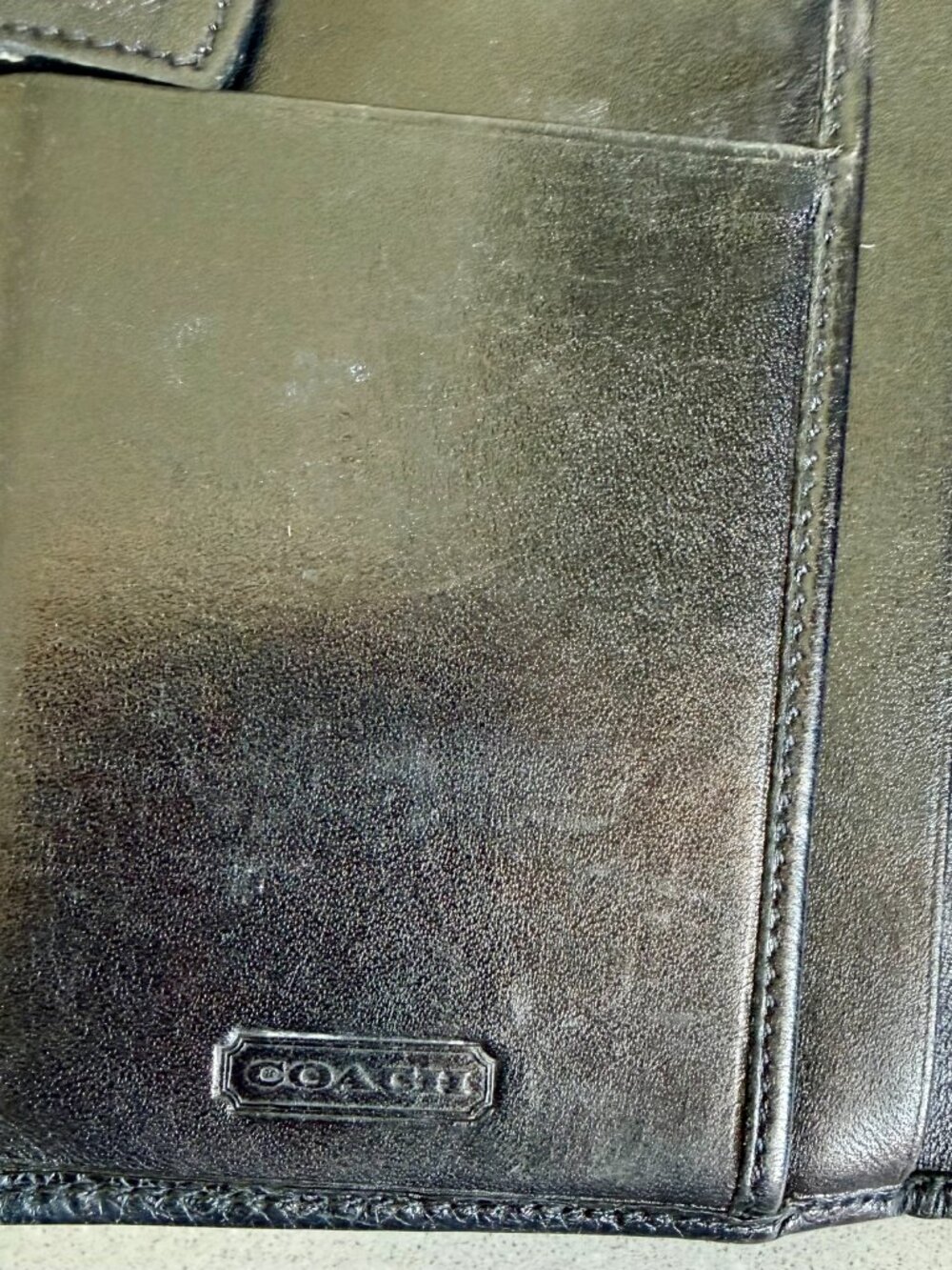 Vintage Coach Black Leather Wallet Made in Italy Kiss Lock Coin Purse - Picture 5 of 10